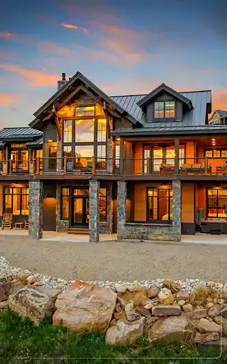 Modern home with stunning sunset view