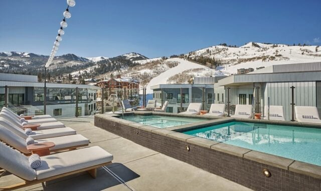 Trade the ski slopes for sun soaked afternoons at the rooftop alpine pool &mdash; Park City summers are just as magical. Book Residence 3206AB on LuxuryMountainDestinations.com ⛰️ #VisitUtah